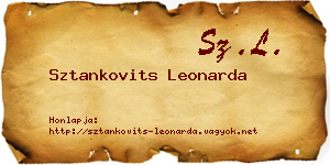 Sztankovits Leonarda névjegykártya